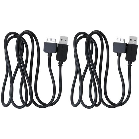 Xspeedonline 2Pcs Charger Cable Fit for PlayStation Vita PCH-1000 / PCH-1001 / PCH-1002 / PCH-1102 / PCH-1003 / PCH-1103 - Charging Cable with 3.3ft Power Charger Cord Fit for PS Vita - Black in Saudi Arabia