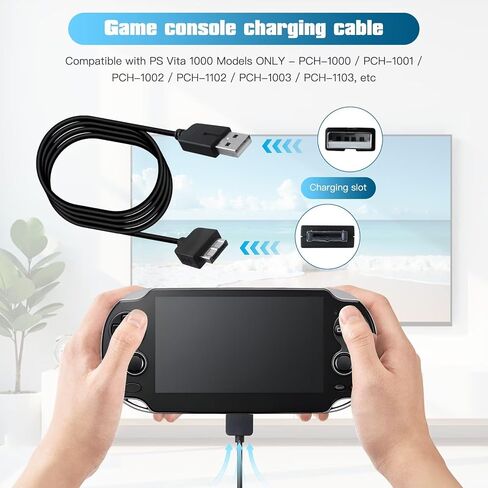 Charger Cable for PS Vita, Replacement for PlayStation Vita 1000 Charging Cable USB Data & Power Charger Cord, 3.3 ft, Black, 2 Pack in Saudi Arabia