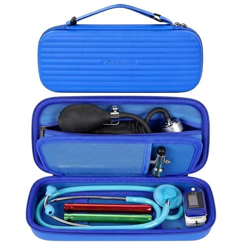 حافظة سماعة الطبيب متوافقة مع 3M Littmann Classic III/لأدوات MDF/للمساعدين/لسماعة مراقبة FriCARE، مساحة إضافية لملحقات الطبيب والممرضة - أسود in Kuwait