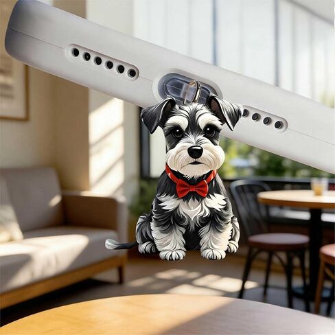Black and Red Bow Dog Dust Plug Acrylic Charms for electronic products,Type-C Charging Port Dust Plugs Pendant Compatible with E-Reader Phone Tablet, Gift for Christmas, Birthday, Anniversary Day in Saudi Arabia