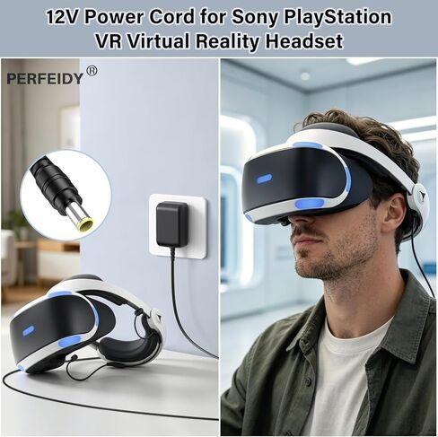 12V Charger for Sony PlayStation VR Virtual Reality Headset;Perfeidy UL Listed Power Adapter for Sony PS4 PlayStation 4 CUH-ZVR2 PSVR PSVR2 ADP-36NH SQN36W12P-04 CUH-ZAC1 CUH-ZVR1 A EVI-D100 in Saudi Arabia