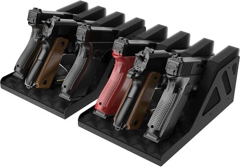 Z ZLJUAN 6 Slots Universal Pistol Rack, Handgun Rack Pistol Holder for Gun Safe, Foam Protective Pistol Stand Gun Storage Fit Most Handguns in Saudi Arabia