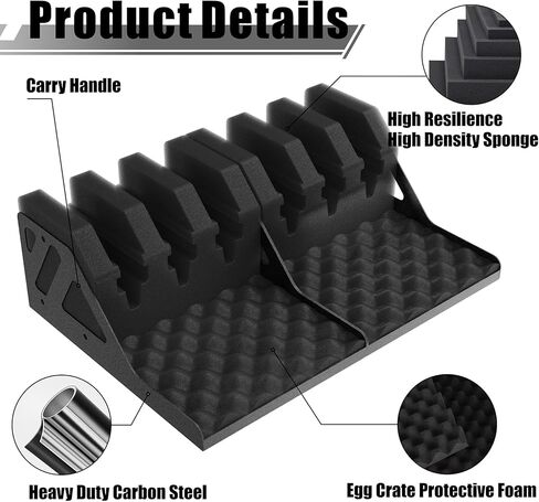 Z ZLJUAN 6 Slots Universal Pistol Rack, Handgun Rack Pistol Holder for Gun Safe, Foam Protective Pistol Stand Gun Storage Fit Most Handguns in Saudi Arabia