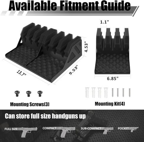 Z ZLJUAN 6 Slots Universal Pistol Rack, Handgun Rack Pistol Holder for Gun Safe, Foam Protective Pistol Stand Gun Storage Fit Most Handguns in Saudi Arabia