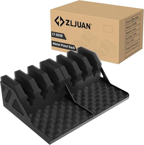 Z ZLJUAN 6 Slots Universal Pistol Rack, Handgun Rack Pistol Holder for Gun Safe, Foam Protective Pistol Stand Gun Storage Fit Most Handguns in Saudi Arabia