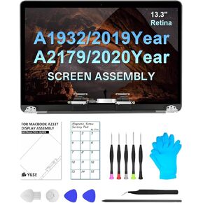 شاشة بديلة A1932 2019 سنة / A2179 2020 سنة 13.3 بوصة لجهاز MacBook Air Retina (الموديل: EMC 3302 EMC 3184 MVFH2 MVFJ2 MWTJ2 MWH22) مجموعة شاشة LCD كاملة مع مجموعة إصلاح (رمادي) in Kuwait