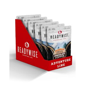 خط المغامرة ReadyWise - عبوات القهوة الفورية Trail Magic، القهوة المجففة بالتجميد، طعام البقاء على قيد الحياة لوجبات الظهر، أساسيات التخييم ومستلزمات التحضير، مدة صلاحية تصل إلى 15 عامًا، 6 أكياس in Kuwait