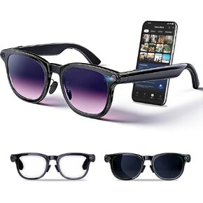 AI Smart Glasses with Camera Pro – 8MP Camera Photos & 1080P Video Recording, Real-Time Translation, Voice Assistant,Open-Ear Audio for Vlogging, Travel, Business (3 Lenses) in Saudi Arabia