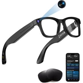 Ai Smart Glasses with Camera, 1080P Video & 8MP Camera Glasses, Real-Time Translation Smart Ai Glasses, Bluetooth Music & Calls, 32Gb Storage in Saudi Arabia