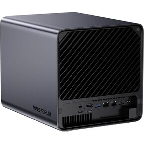 MINISFORUM N5 Pro-P370 5-Bay Desktop NAS(0+128GB), AMD Ryzen AI 9 HX Pro 370 12C/24T Up to 5.1GHz, 10GbE+5GbE, 3× M.2/U.2, OCuLink, HDMI/2 x USB4 4K 144Hz, PCIe ×16, MinisCloud OS in Saudi Arabia