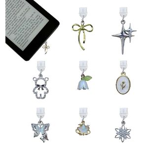 سحر لجهاز Kindle، 8 قطع من تصميم سحر سدادة الغبار متوافق مع Kindle والهاتف من النوع C، ملحقات القارئ الإلكتروني اللطيفة in Kuwait
