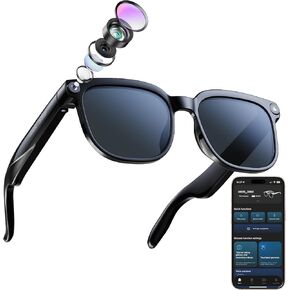 CJkao Smart Glasses with Camera, Bluetooth Music & Call, 800W HD Camera Glasses, 1080P Video Recording, Built-in ChatGPT Voice Assistant Control for Men Women (Black) in Saudi Arabia