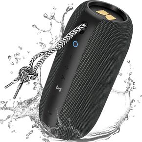 مكبر صوت بلوتوث مونستر S320، مكبر صوت بلوتوث محمول، مكبر صوت لاسلكي حقيقي 40 وات، تأثير صوت ستيريو 360 درجة، مكبر صوت مقاوم للماء IPX7، وقت تشغيل 32 ساعة، مناسب لمكبرات الصوت الخارجية، أسود in Kuwait
