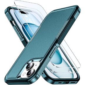 AEDILYS® for Apple Recommend Shockproof iPhone 15 Case,[15 FT Military Grade Drop Protection],with 2X [Kevlar® 9H Glass Screen Protector] (Warship Grey) in Saudi Arabia