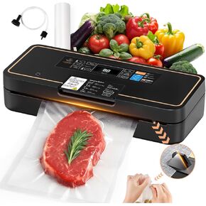 Vacuum Sealer for Food, 95kPa Food Saver Vacuum Sealer Machine, 135W Fast-Sealing with Easy Tear Cutter, Built-in Bag Storage in Saudi Arabia