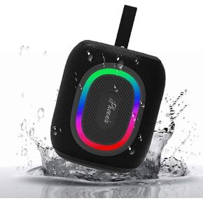 مكبر صوت بلوتوث محمول مع أضواء حفلات RGB ديناميكية وباس عميق محسّن، IPX6 مقاوم للماء، TWS، BT 5.3، بطارية طويلة الأمد للأماكن الخارجية، والاستحمام، والسفر والحفلات، هدية مثالية in Kuwait