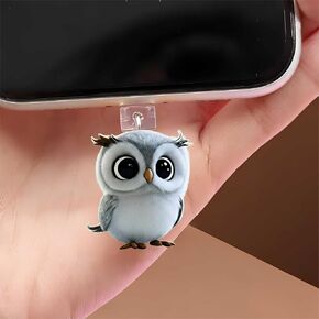 Cute Owl Dust Plug Acrylic Charms for electronic products,Type-C Charging Port Dust Plugs Pendant Compatible with E-Reader Phone Tablet, Gift for Christmas, Birthday, Anniversary Day in Saudi Arabia