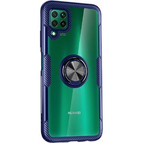 حافظة SORAKA شفافة مع حامل حلقي لهاتف Huawei P40 Lite 4G، غطاء صلب شفاف من البولي كربونات، لوحة معدنية لحامل هاتف السيارة المغناطيسي in Kuwait