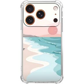 حافظة لهاتف iPhone 17 Pro بتصميم بسيط، نمط غروب الشمس الجمالي على الشاطئ من Boho Summer Beach، غطاء هاتف ممتص للصدمات ناعم وشفاف، 6.3 بوصات (الشاطئ، 17Pro) in Kuwait