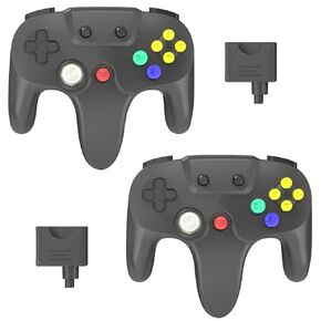 TOOPONE N64 وحدة تحكم 2 حزمة وحدة تحكم N64 اللاسلكية 2.4G اللاسلكية ردود فعل اهتزازية عصا التحكم غمبد لوحدة التحكم N64 in Kuwait