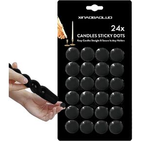Taper Candle Wax Dots - 24pcs Spiral Candle Sticky Dots White Candles Adapter Small Candlestick Adhesive,Soft Wax for Any Candles Holder Accessories-White in Saudi Arabia