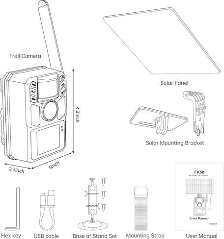 Trail Camera Cellular Solar, Built-in SIM Card 4G LTE Game Camera with Night Vision and 7500mAh Battery, 48MP Photo, 4K Video, 64GB Card, for Outdoor Hunting Wildlife Monitoring Cellular Trail Camera in Saudi Arabia