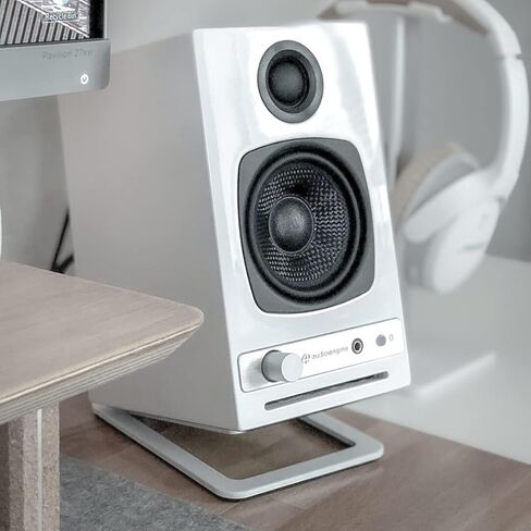 Audioengine A2 HD (HD3) Bluetooth Desktop Speaker Bundle for Computer & Laptop – Complete Home Office Audio Setup with S6 Powered Subwoofer and DS1M Speaker Stand in White in Saudi Arabia