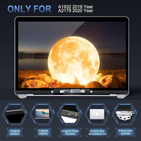 شاشة بديلة A1932 2019 سنة / A2179 2020 سنة 13.3 بوصة لجهاز MacBook Air Retina (الموديل: EMC 3302 EMC 3184 MVFH2 MVFJ2 MWTJ2 MWH22) مجموعة شاشة LCD كاملة مع مجموعة إصلاح (رمادي) in Kuwait