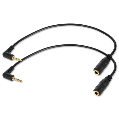 2 Pcs 2.5mm Male to 3.5mm Female Adapter Gold Plated 2.5mm Male to 3.5mm Female Stereo Audio Jack Adapter Cable 90 Degree Right Angle Connector 6 inch Cord for Radios, Headphones, Recorder, Camera in Saudi Arabia