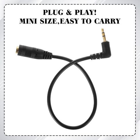 2 Pcs 2.5mm Male to 3.5mm Female Adapter Gold Plated 2.5mm Male to 3.5mm Female Stereo Audio Jack Adapter Cable 90 Degree Right Angle Connector 6 inch Cord for Radios, Headphones, Recorder, Camera in Saudi Arabia