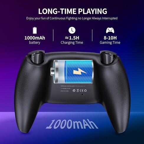 JDDWIN Wireless Gaming Controller Compatible with PS5/Android/PC, with LED Lights, Bluetooth,Hall Effect Joystick, Dual Vibration, 3.5mm Audio Jack, 6-Axis Motion Contro Gamepad with Speaker in Saudi Arabia