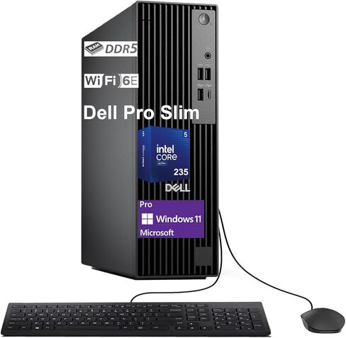 Dell Pro Slim Business Desktop (Next-Gen Optiplex 7020 SFF) Intel Core Ultra 5 235, up to 5 GHz, 16GB DDR5 RAM, 512GB SSD, HDMI & DP, WiFi 6E, RJ-45, Windows 11 Pro, Wired KB & Mouse in Saudi Arabia
