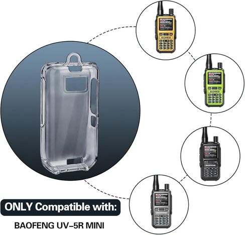 حافظة شفافة صغيرة من UV-5R، غطاء واقٍ لجهاز الاتصال اللاسلكي، حافظة من السيليكون الناعم، جراب أسود متوافق مع حافظة واقية من الراديو ذات اتجاهين UV-5R/UV-5G MINI (عبوة واحدة) in Kuwait