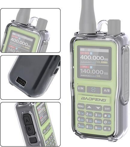 حافظة شفافة صغيرة من UV-5R، غطاء واقٍ لجهاز الاتصال اللاسلكي، حافظة من السيليكون الناعم، جراب أسود متوافق مع حافظة واقية من الراديو ذات اتجاهين UV-5R/UV-5G MINI (عبوة واحدة) in Kuwait