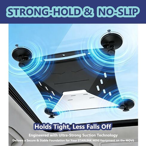 حقيبة QISHENG 2 في 1 Starlink Mini Case وقاعدة تثبيت بالشفط - مجموعة سفر للمركبات الترفيهية ورحلات الطريق والمغامرات الخارجية | غطاء سيليكون + حامل قوي لنافذة السيارة/فتحة السقف | إكسسوارات ستارلينك ميني in Kuwait