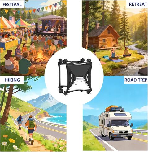 حقيبة QISHENG 2 في 1 Starlink Mini Case وقاعدة تثبيت بالشفط - مجموعة سفر للمركبات الترفيهية ورحلات الطريق والمغامرات الخارجية | غطاء سيليكون + حامل قوي لنافذة السيارة/فتحة السقف | إكسسوارات ستارلينك ميني in Kuwait