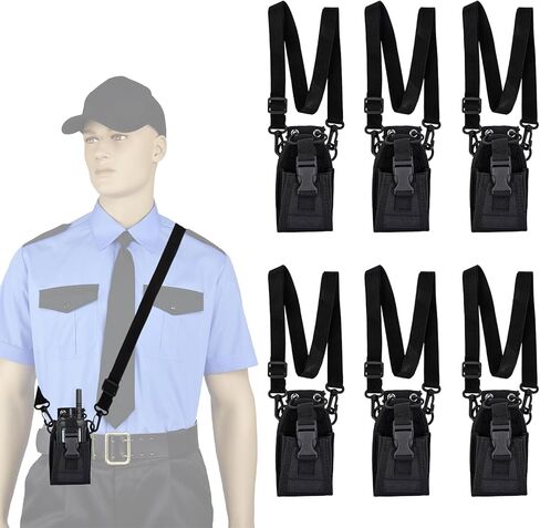 6 Pack Universal Two-Way Radio Holster with Adjustable Shoulder Holster Strap, Heavy Duty Walkie Talkie Pouch for Security, Outdoor Hiking, Firefighter & Construction, Hands-Free Radio Holder Case in Saudi Arabia