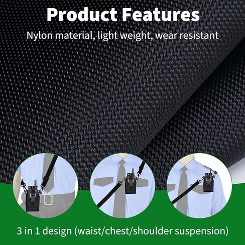 6 Pack Universal Two-Way Radio Holster with Adjustable Shoulder Holster Strap, Heavy Duty Walkie Talkie Pouch for Security, Outdoor Hiking, Firefighter & Construction, Hands-Free Radio Holder Case in Saudi Arabia