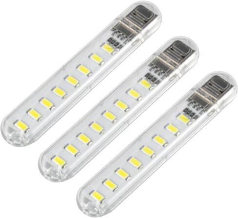 مصباح قراءة USB صغير محمول LED مصباح USB سلسلة مفاتيح أضواء الكمبيوتر المحمول لقراءة مصباح التخييم بالطاقة في الهواء الطلق (3 عبوات) in Kuwait
