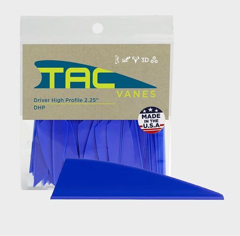 TAC Vanes Driver High Profile 2.25" Arrow Vanes, Blue 100 Pack, Archery Fletching Vanes for Arrows, Durable Bonding Design, Built for Stable Flight in Hunting & Target Shooting in Saudi Arabia