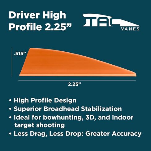 TAC Vanes Driver High Profile 2.25" Arrow Vanes, Turquoise 36 Pack, Archery Fletching Vanes for Arrows, Durable Bonding Design, Built for Stable Flight in Hunting & Target Shooting in Saudi Arabia