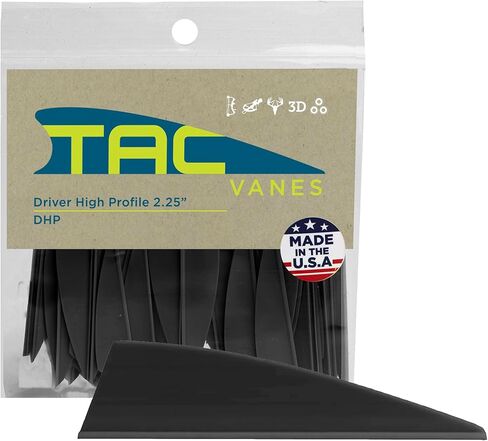 TAC Vanes Driver High Profile 2.25" Arrow Vanes, Black 36 Pack, Archery Fletching Vanes for Arrows, Durable Bonding Design, Built for Stable Flight in Hunting & Target Shooting in Saudi Arabia