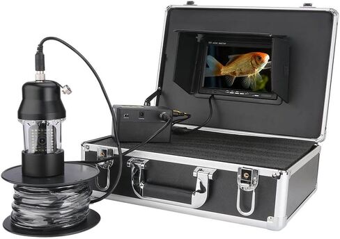 كاميرا مكتشف الأسماك، شاشة LCD 9.0 بوصة، كاميرا 1000TVL، عمر البطارية 8 ساعات، لصيد الأسماك على الجليد، البحيرة، البحر، المياه المفتوحة، القارب (كابل 100 متر) in Kuwait