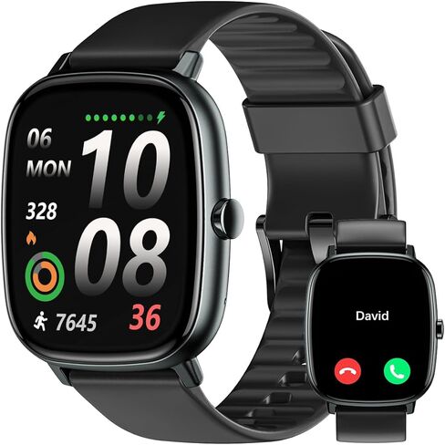 Smart Watches for Men Women with GPS Built-in, Answer/Make Calls, 1.95" Smartwatch for iPhone/Android Phones, Fitness Watch with Heart Rate/Sleep Monitor 100+ Sports Modes IP68 Waterproof (Black) in Saudi Arabia