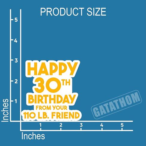 (3PCS) Funny 30th Birthday Stickers, Happy 30th Birthday from Your 110 lb. Friend Sticker, Waterproof Vinyl Decal for Scrapbook, Laptop, Water Bottle, 3 x 2.8 inch in Saudi Arabia