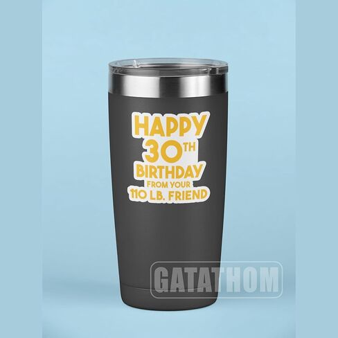 (3PCS) Funny 30th Birthday Stickers, Happy 30th Birthday from Your 110 lb. Friend Sticker, Waterproof Vinyl Decal for Scrapbook, Laptop, Water Bottle, 3 x 2.8 inch in Saudi Arabia