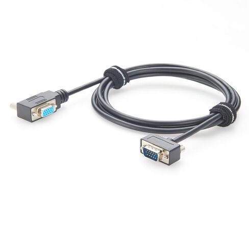 كابل تمديد بزاوية يمنى HD15 VGA ذكر إلى أنثى كابل شاشة SVGA مدمج 1080P Full HD لأجهزة الكمبيوتر الصناعية وجهاز العرض والكمبيوتر المحمول (يمين، 2M/6.6FT) in Kuwait