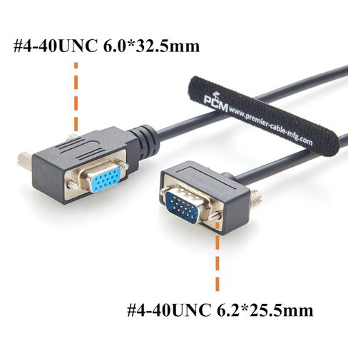 Right Angled Low Profile HD15 VGA Male to Female Extension Cable Panel Mount Compact SVGA Monitor Cable 1080P Full HD for Industrial PCs, Projector, Laptop (Right, 2M/6.6FT) in Saudi Arabia