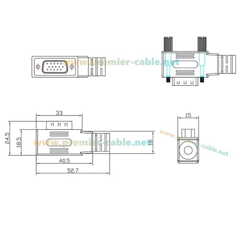 Right Angled Low Profile HD15 VGA Male to Female Extension Cable Panel Mount Compact SVGA Monitor Cable 1080P Full HD for Industrial PCs, Projector, Laptop (Right, 2M/6.6FT) in Saudi Arabia