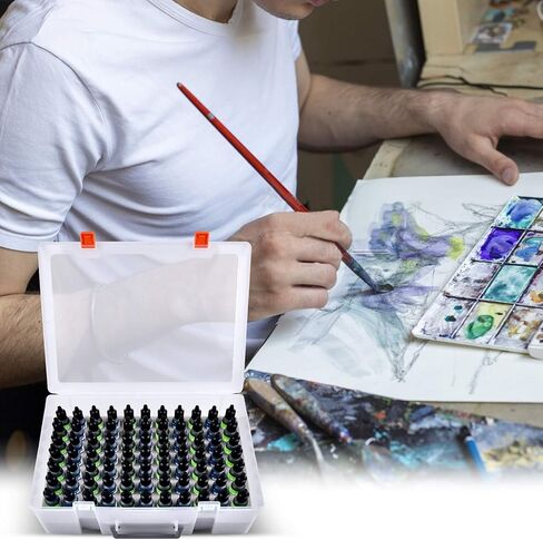 Alcohol Ink Storage Organizer Carrying Case, Holds 77pcs 0.35oz, 0.5oz Bottles of Alcohol Ink Set/for Stickles Glitter Glue/for Glossy Accents/for Reinkers, Paint Travel Box Container (Case Only) in Saudi Arabia